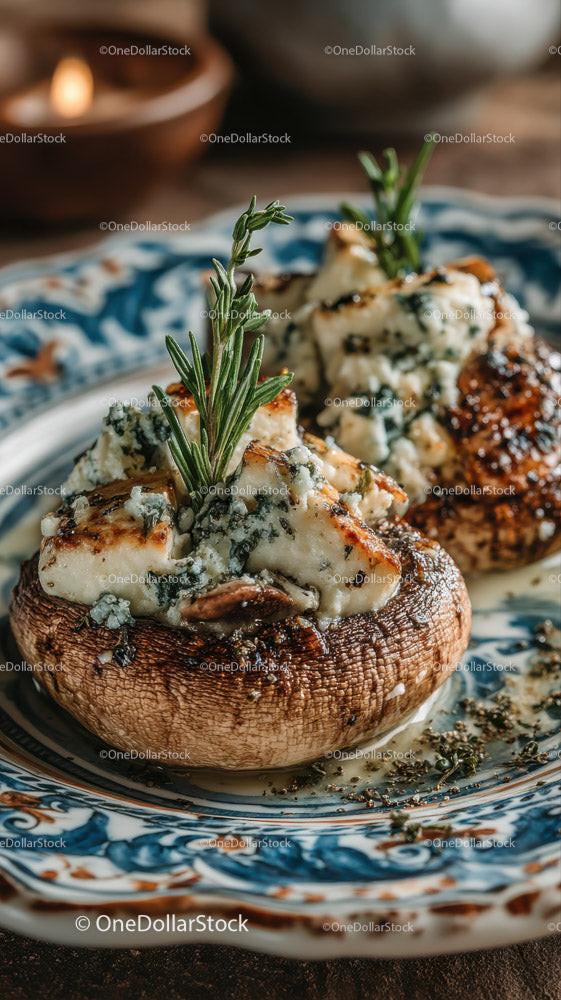 Sautéed Mushrooms with Garlic and Herbs Plate for Gourmet Cuisine Stock Photo Bundle preview 21