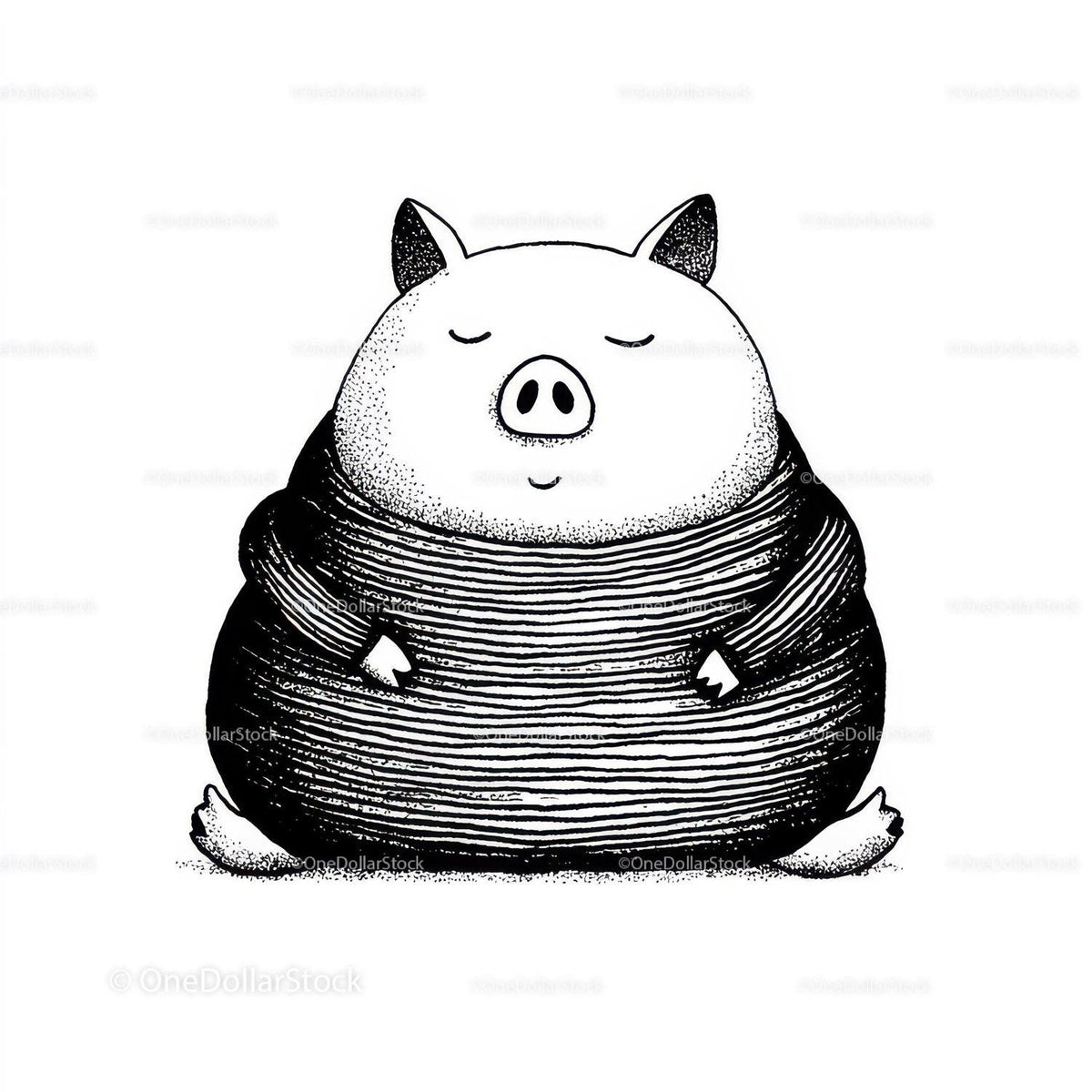 Black Pig Sculpture with Unique Textured Animal Art Stock Photo Bundle creative preview 4