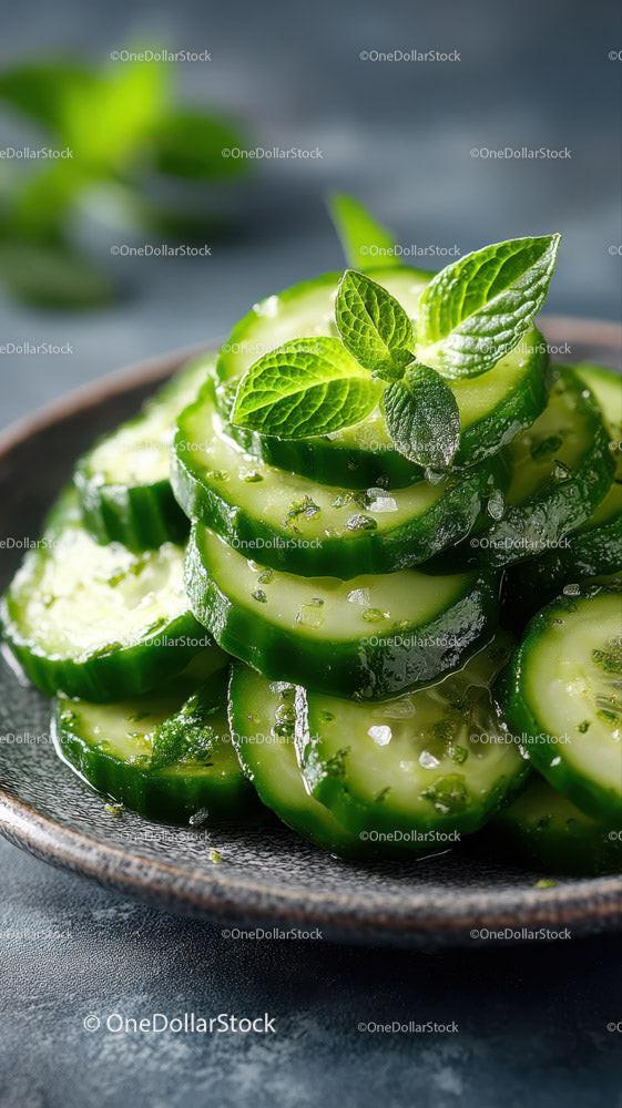 Fresh Cucumber Slices in a Bowl for Healthy Refreshing Snack Stock Photo Bundle preview 12
