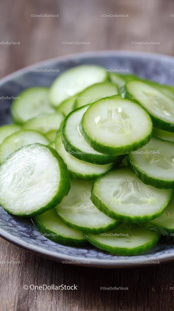 Fresh Cucumber Slices in a Bowl for Healthy Refreshing Snack Stock Photo Bundle preview 27