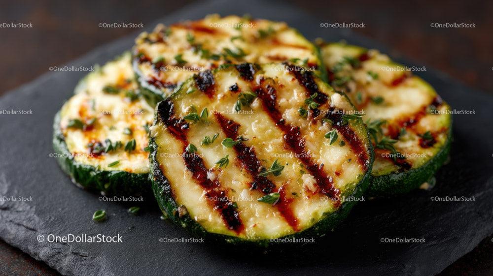 Grilled Zucchini Slices with Herbs for Healthy Summer Cooking Stock Photo Bundle preview 6