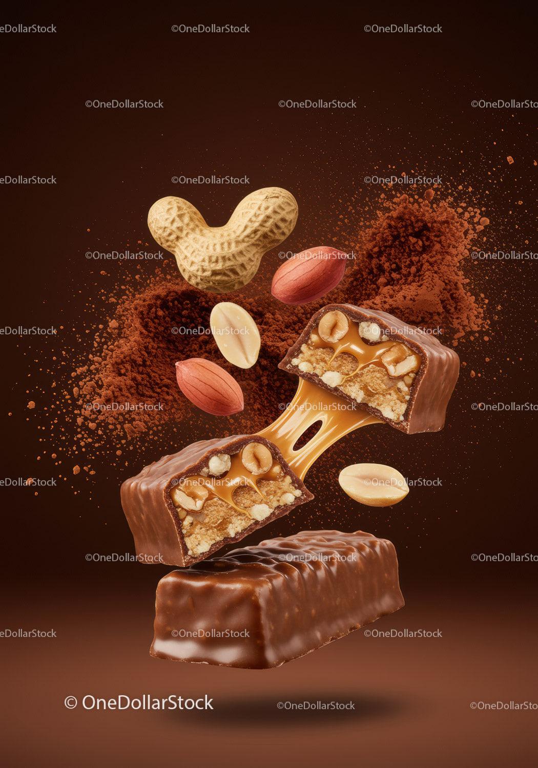 Chocolate Bar with Caramel and Peanuts Explosion