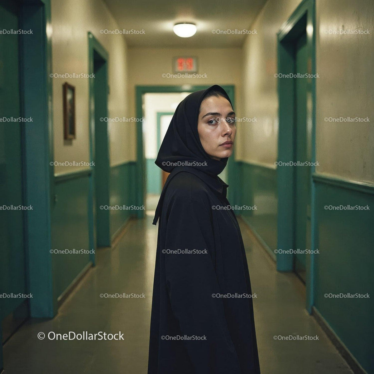 Confident Nurse in Hospital Corridor With Serious Expression Stock Photo Bundle preview 6