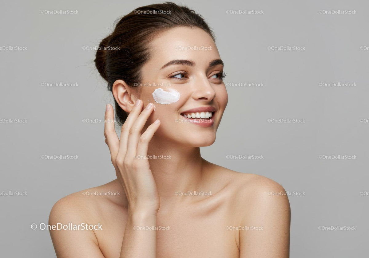 Young Woman Applying Facial Moisturizer for Healthy Skin