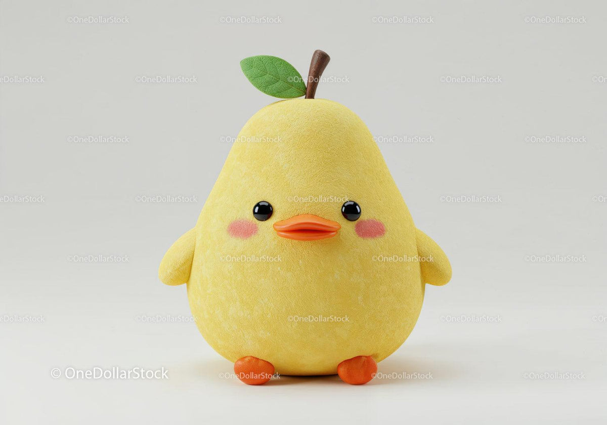 Yellow Plush Duck Toy with Green Leaf and Orange Beak Stock Photo Bundle preview 21