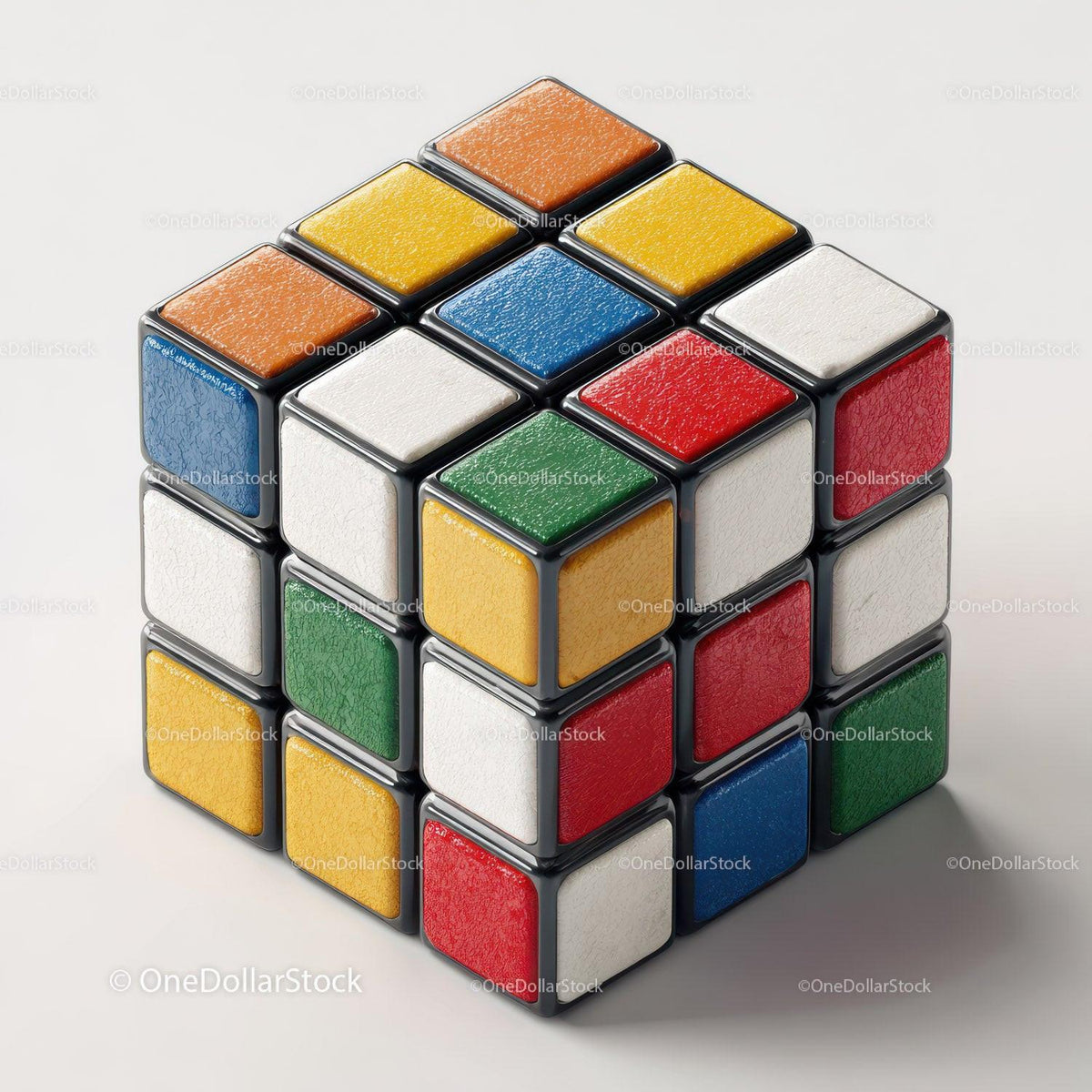 Colorful Rubik's Cube with Vibrant Red, Blue, Green, Yellow, and White Colors Stock Photo Bundle preview 6