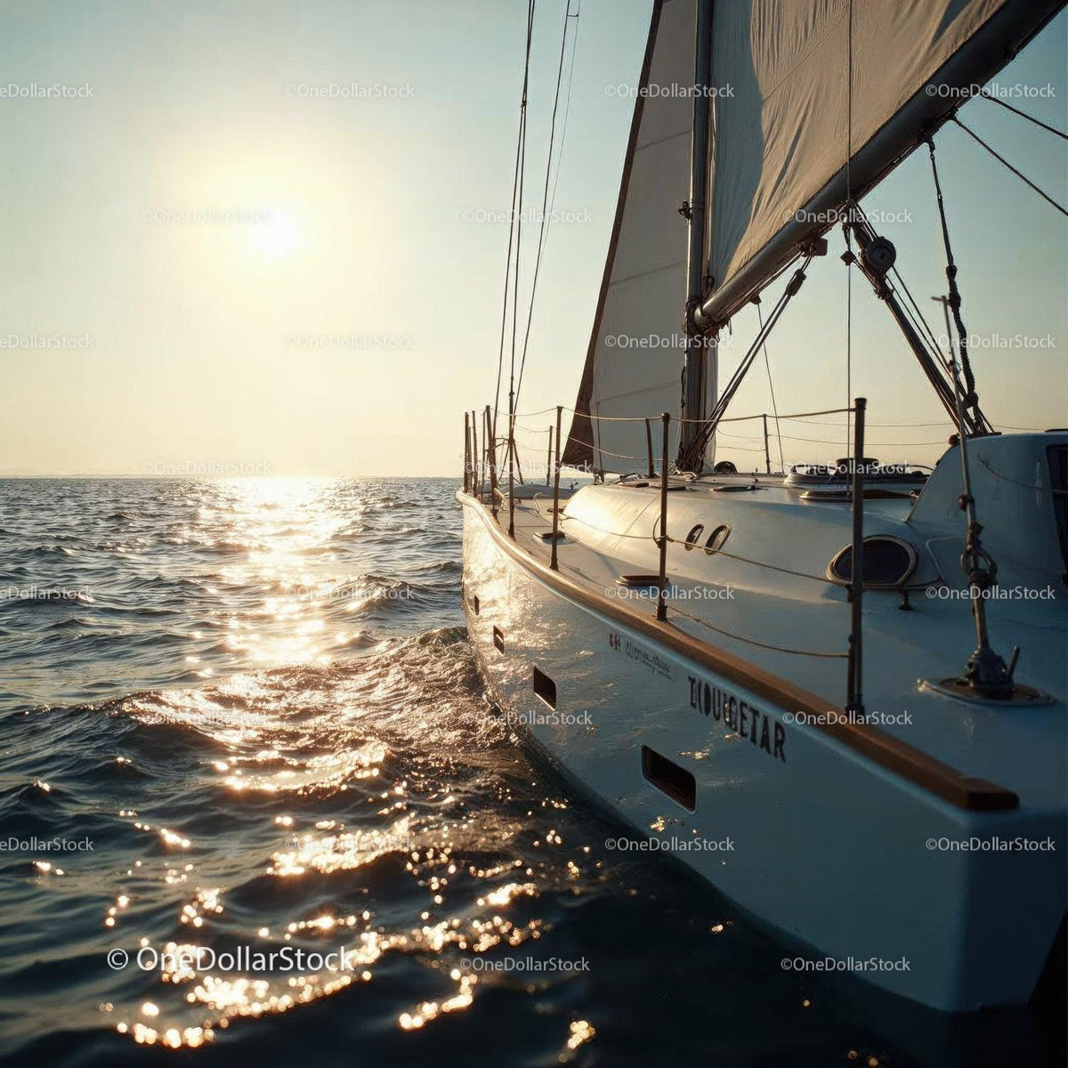 Luxury Sailing Yacht on Calm Sea at Sunset Stock Photo Bundle preview 25