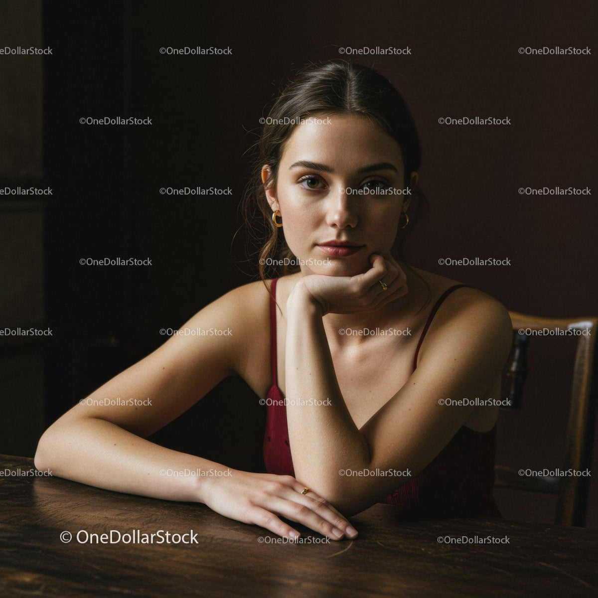 Elegant Woman with Confident Expression in Modern Indoor Setting