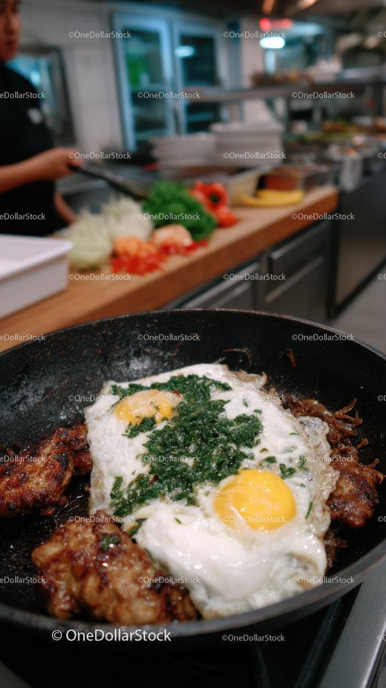 Stir-Fried Noodles with Vegetables in a Professional Street Food Setting Stock Photo Bundle preview 5