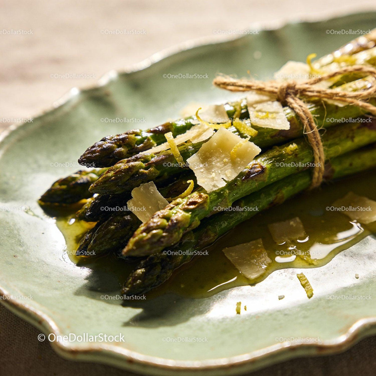 Grilled Asparagus Bundled with Parmesan Cheese