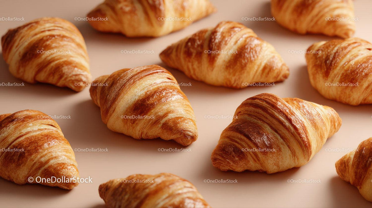 Freshly Baked Croissants with Golden Crispy Crusts