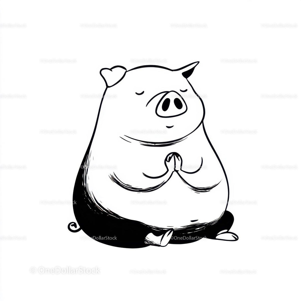 Black Pig Sculpture with Unique Textured Animal Art Stock Photo Bundle preview 6