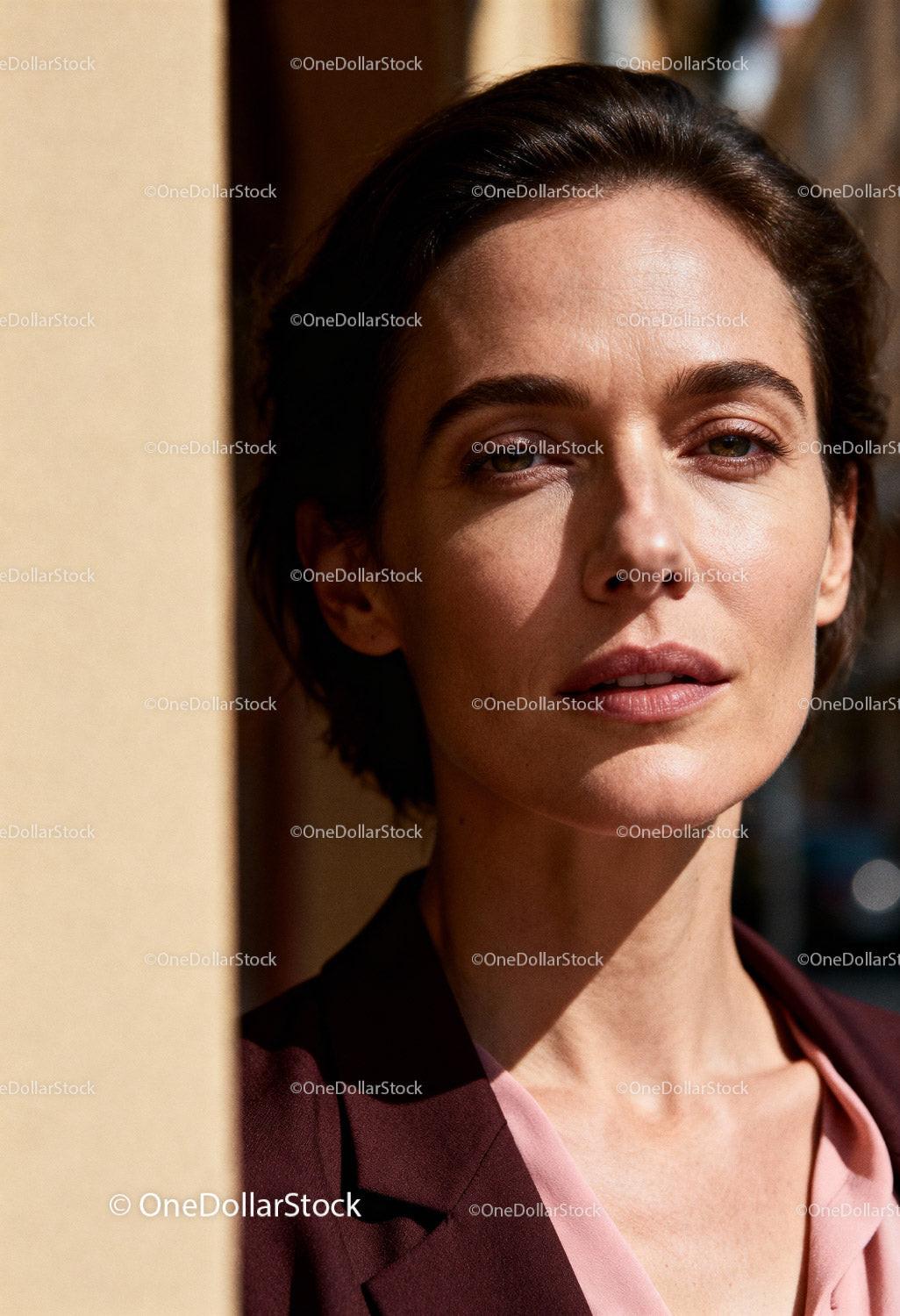 Confident woman standing in soft natural sunlight