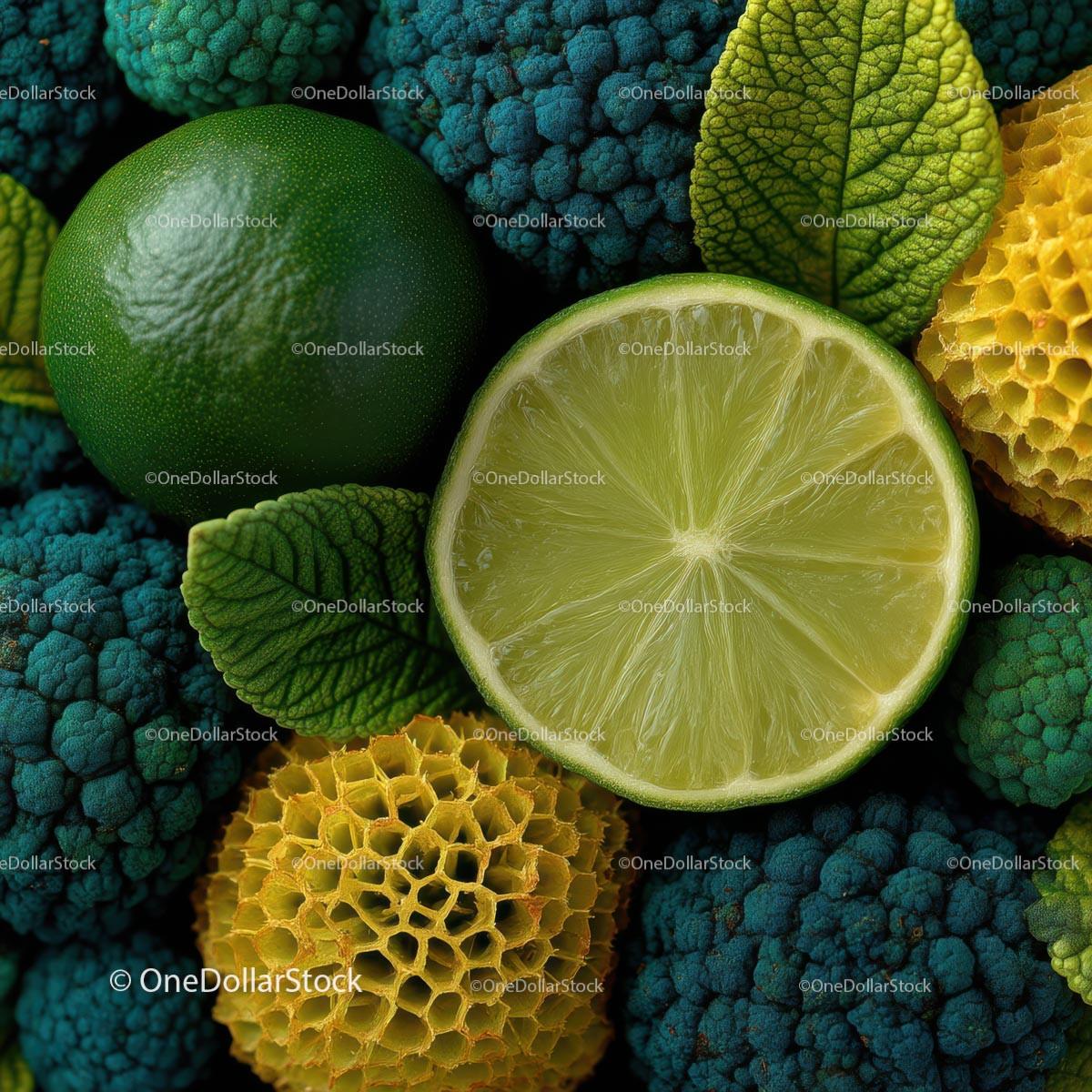 Vibrant Lime and Broccoli Composition for Fresh Food Inspiration Stock Photo Bundle preview 28