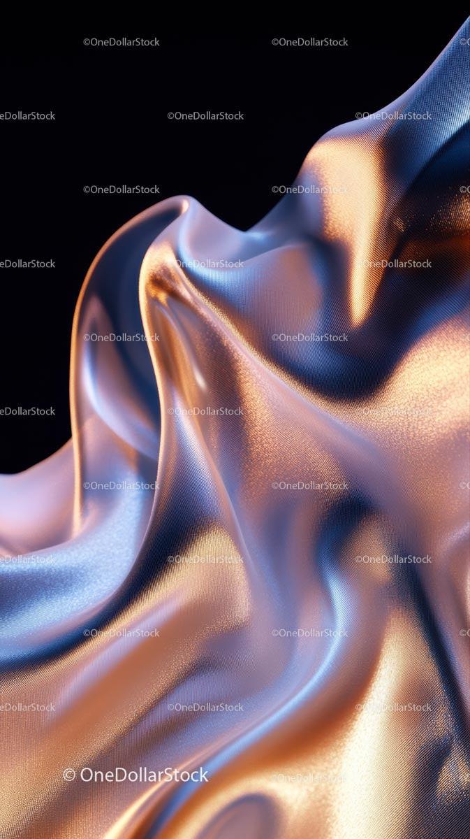 Luxurious Silk Fabric with Metallic Sheen and Elegant Drapes