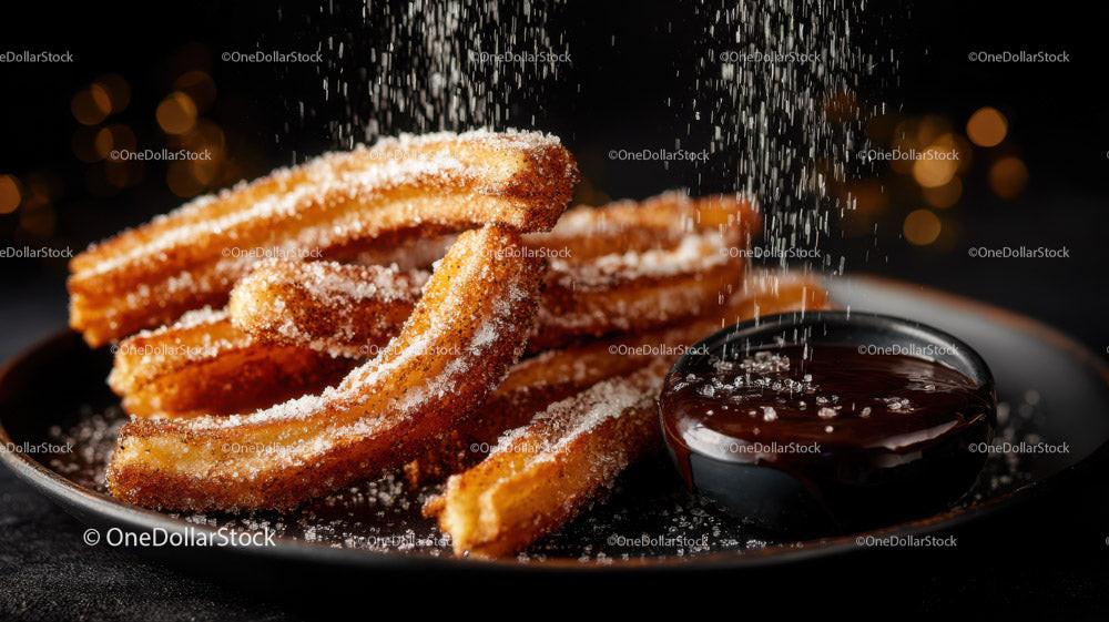 Crispy Sugar-Coated Churros with Chocolate Dipping Sauce Stock Photo Bundle preview 16