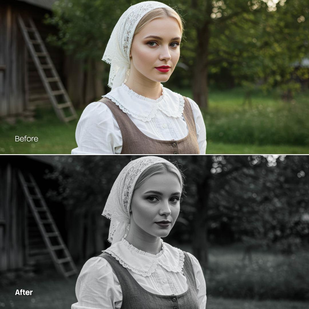 Folklore Mono XMP presets color grading preview