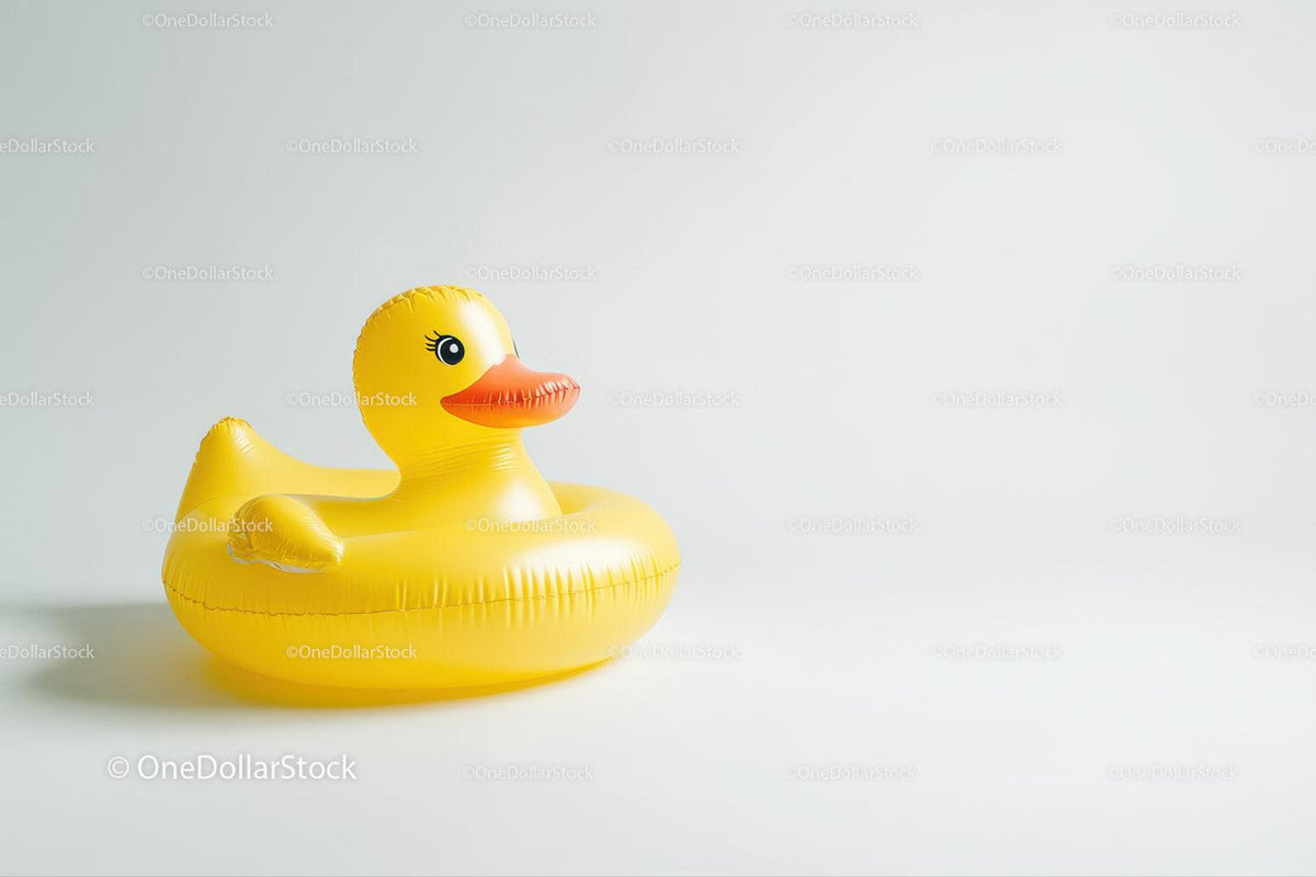 Yellow Rubber Duck in Floating Pool Toy for Summer Fun Stock Photo Bundle preview 32