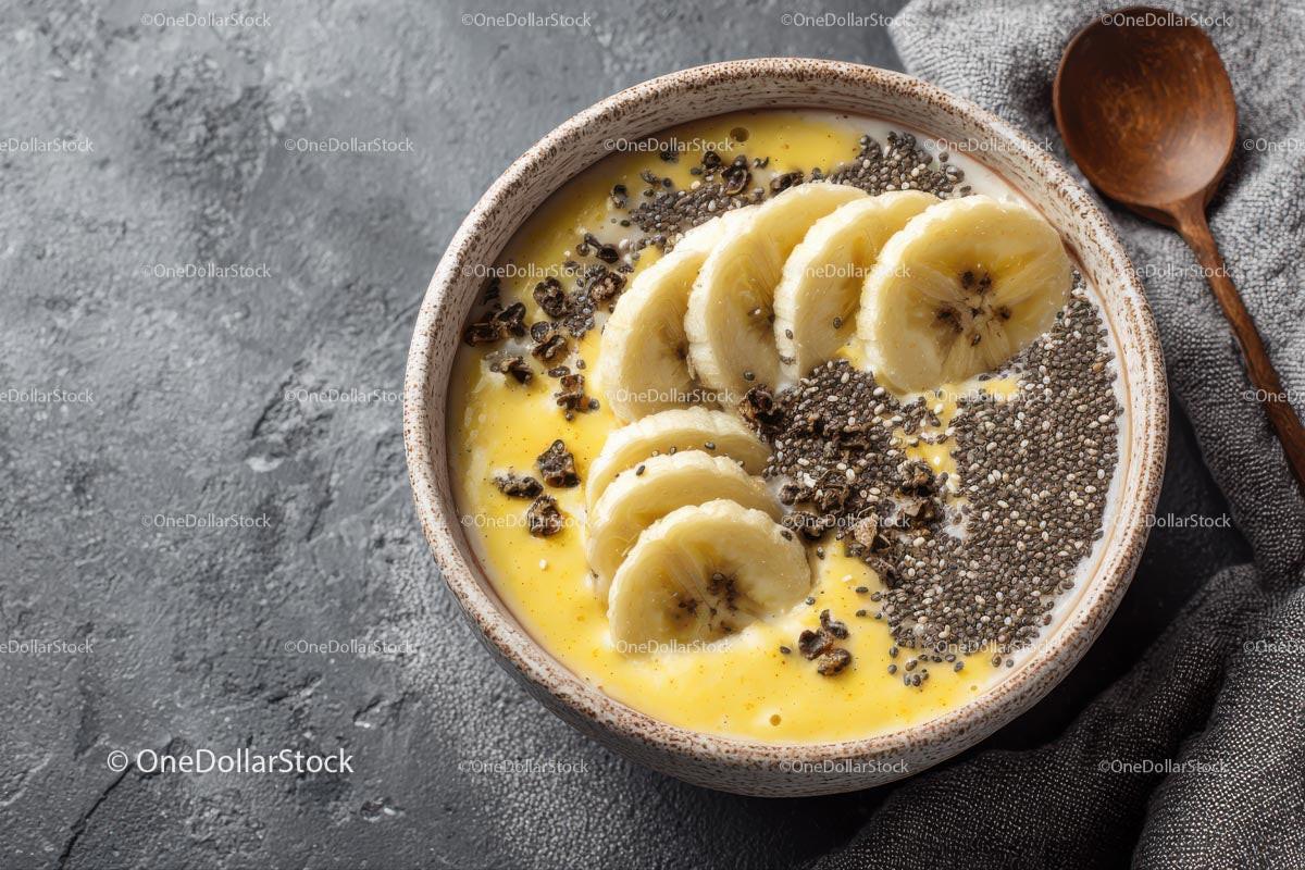 Delicious Acai Bowl with Fresh Fruits and Chia Seeds Stock Photo Bundle preview 23