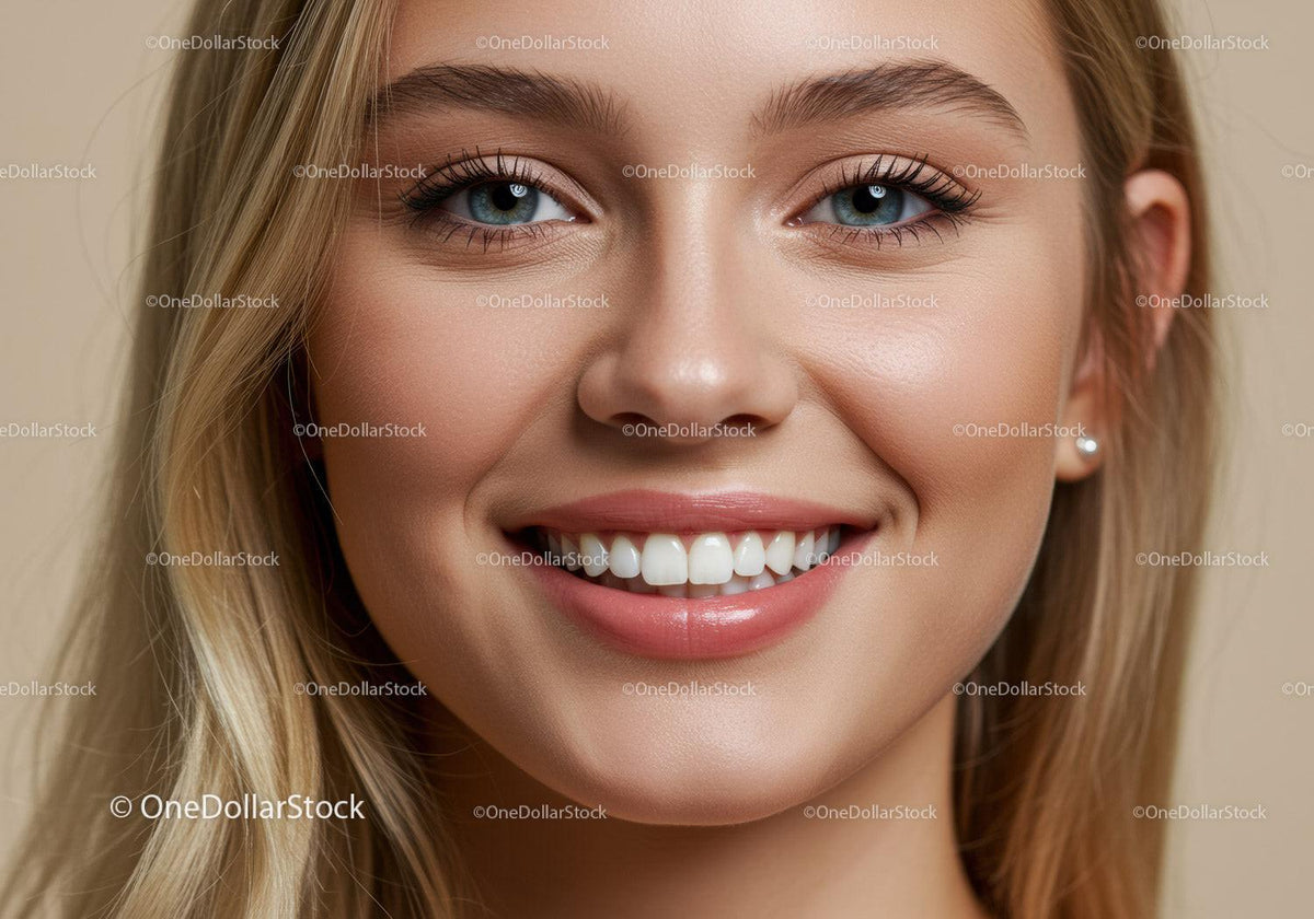 Close Up Portrait of Young Woman Smiling Confidently