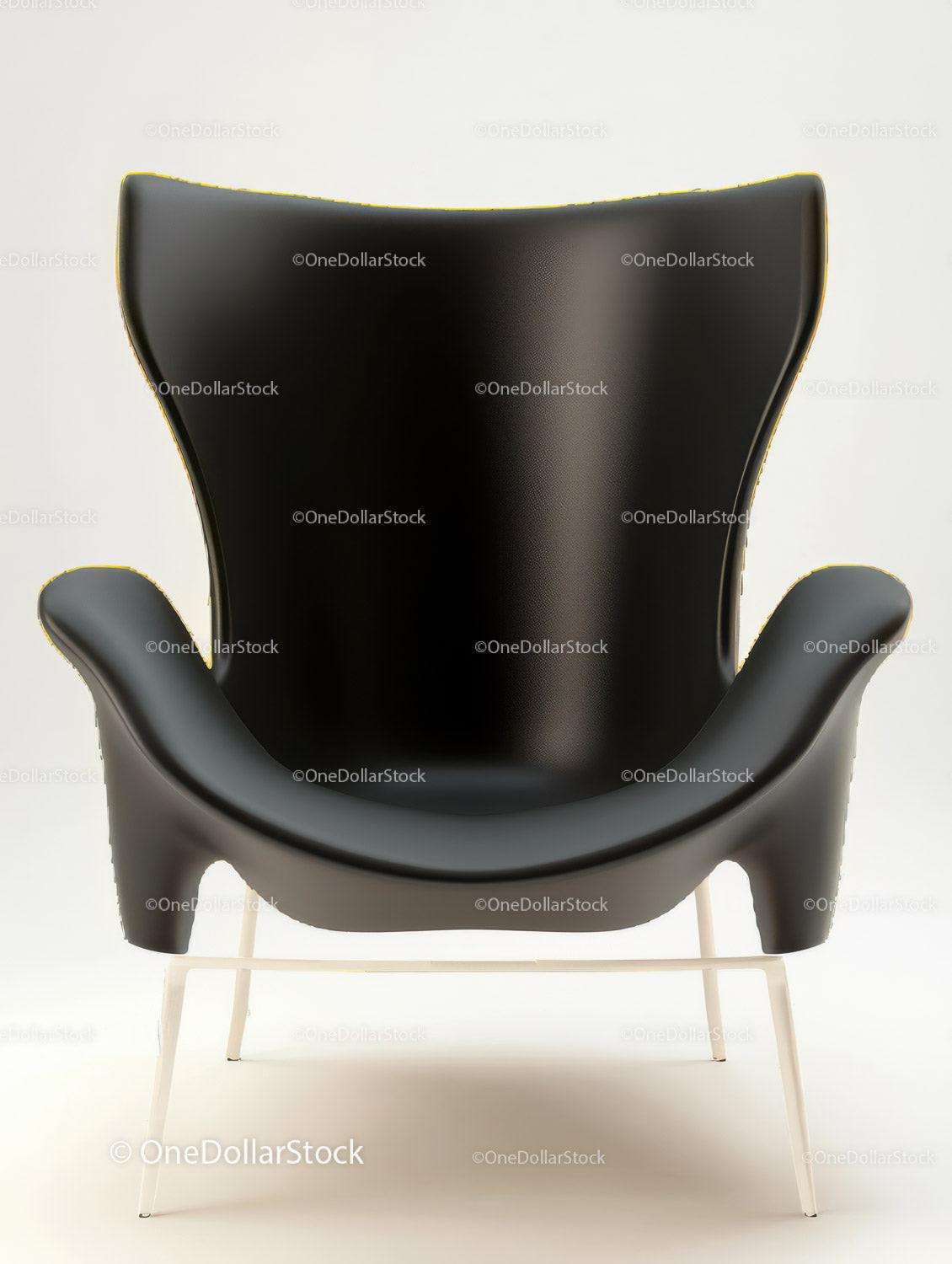 Modern Black Lounge Chair with Sleek Curved Design for Elegant Interiors