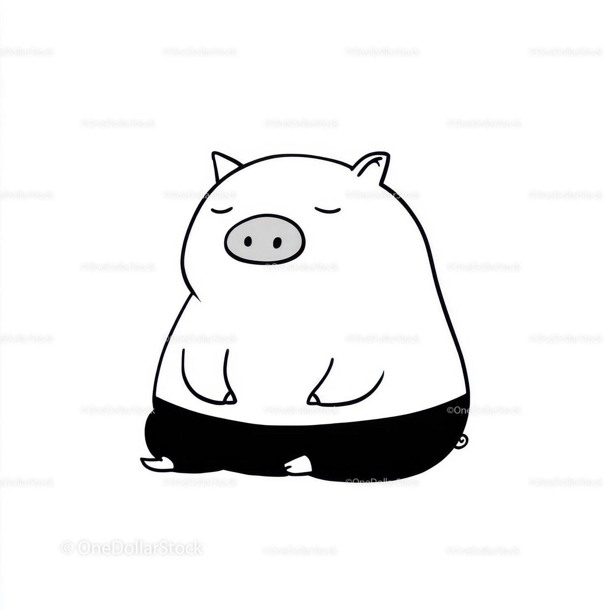 Black Pig Sculpture with Unique Textured Animal Art Stock Photo Bundle preview 9