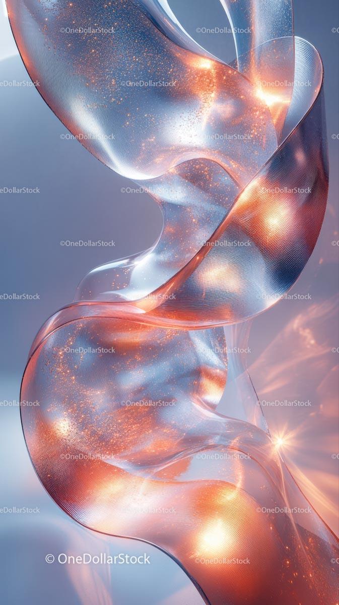 Abstract Metallic Ribbon with Light Effects for Modern Design