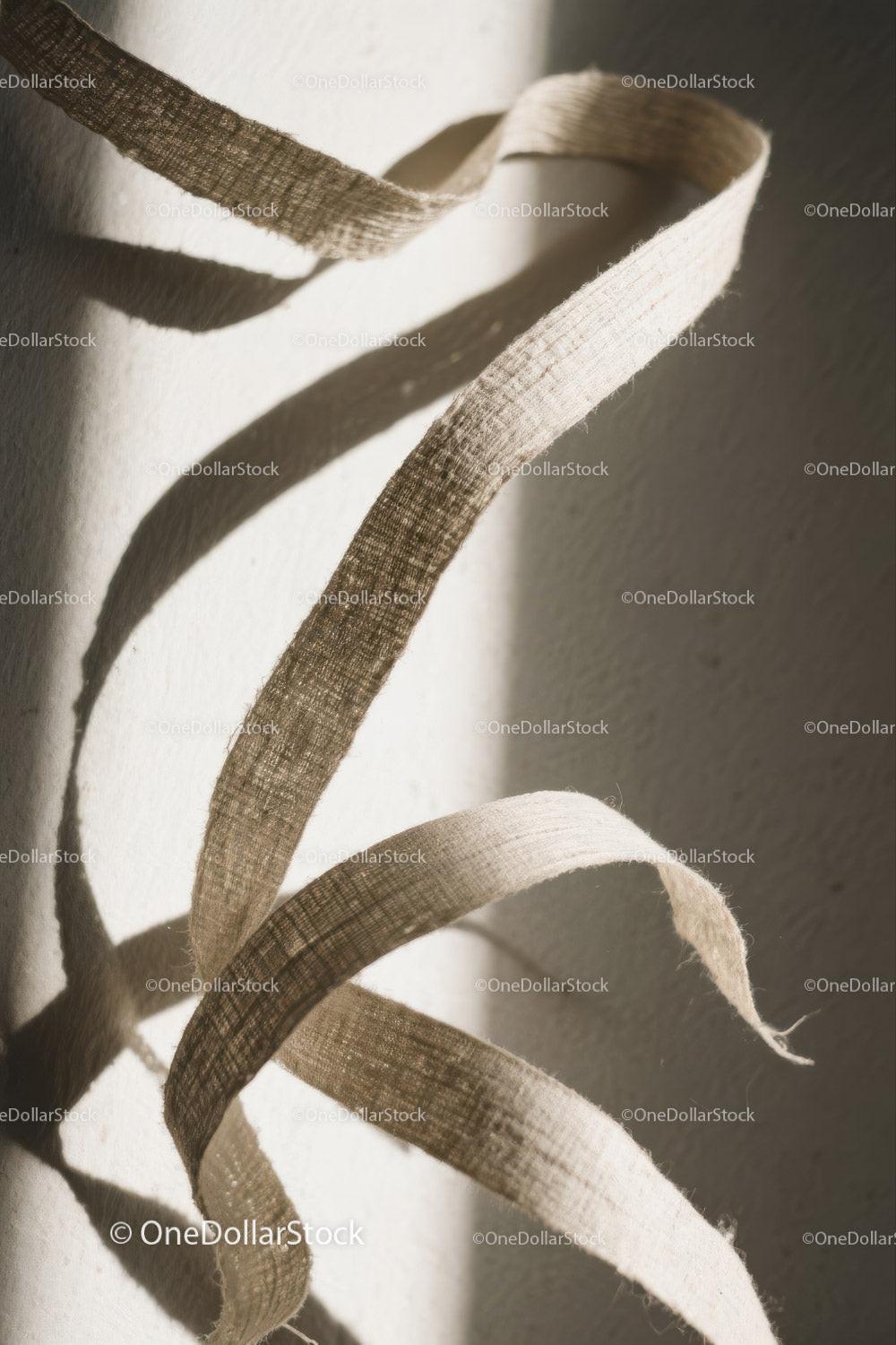 Close-up of White Plastic Ribbon Waste on Sandy Beach Stock Photo Bundle preview 6