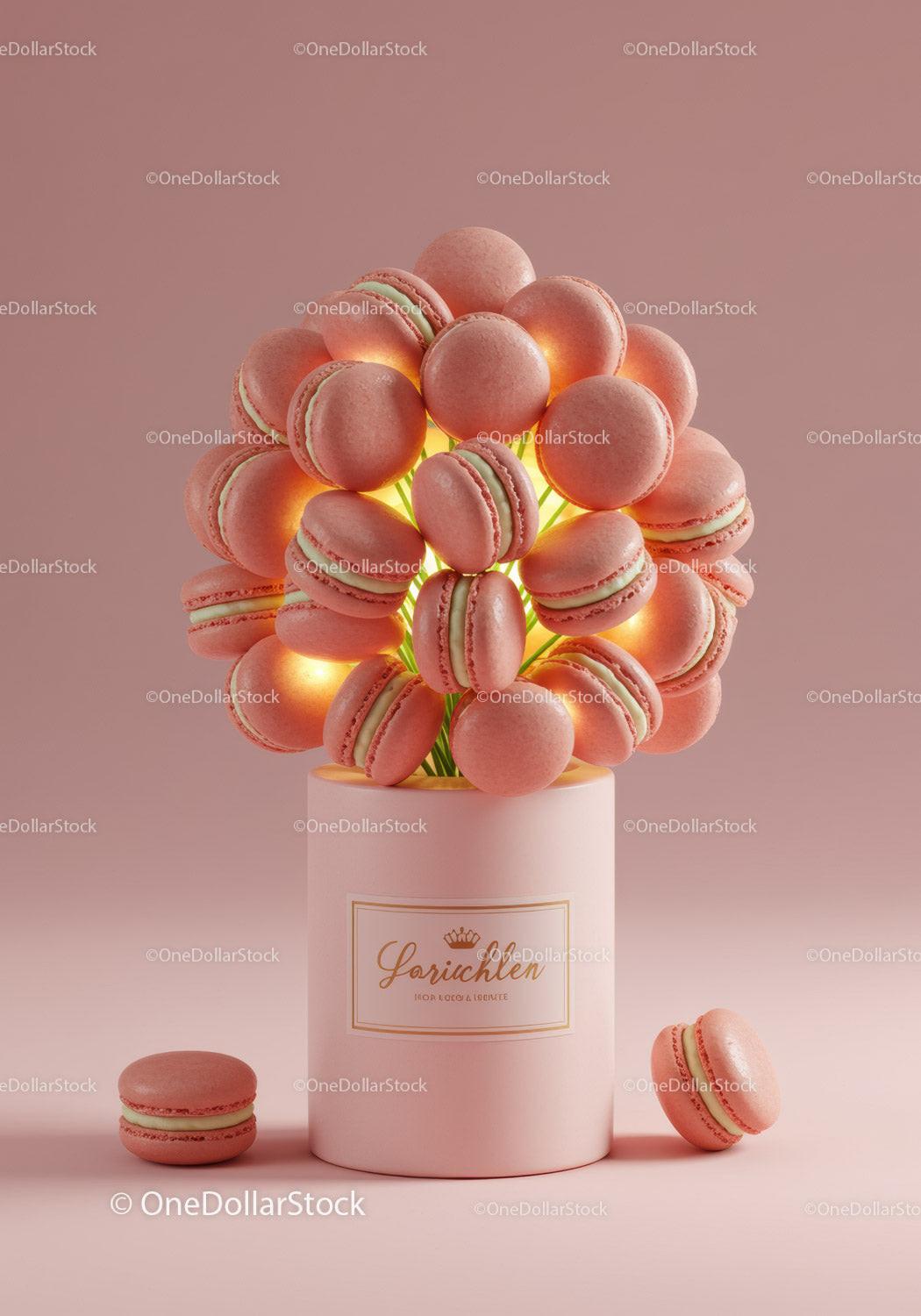 Pink Macaron Bouquet in Elegant Gift Box