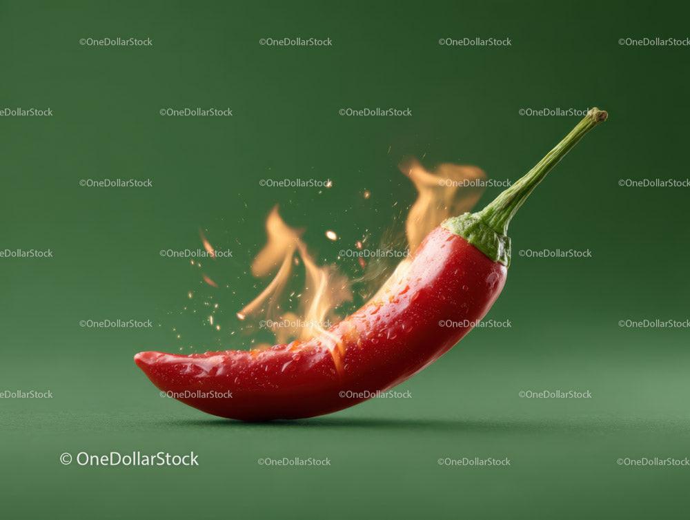 Fiery Red Chili Pepper with Explosive Flavor