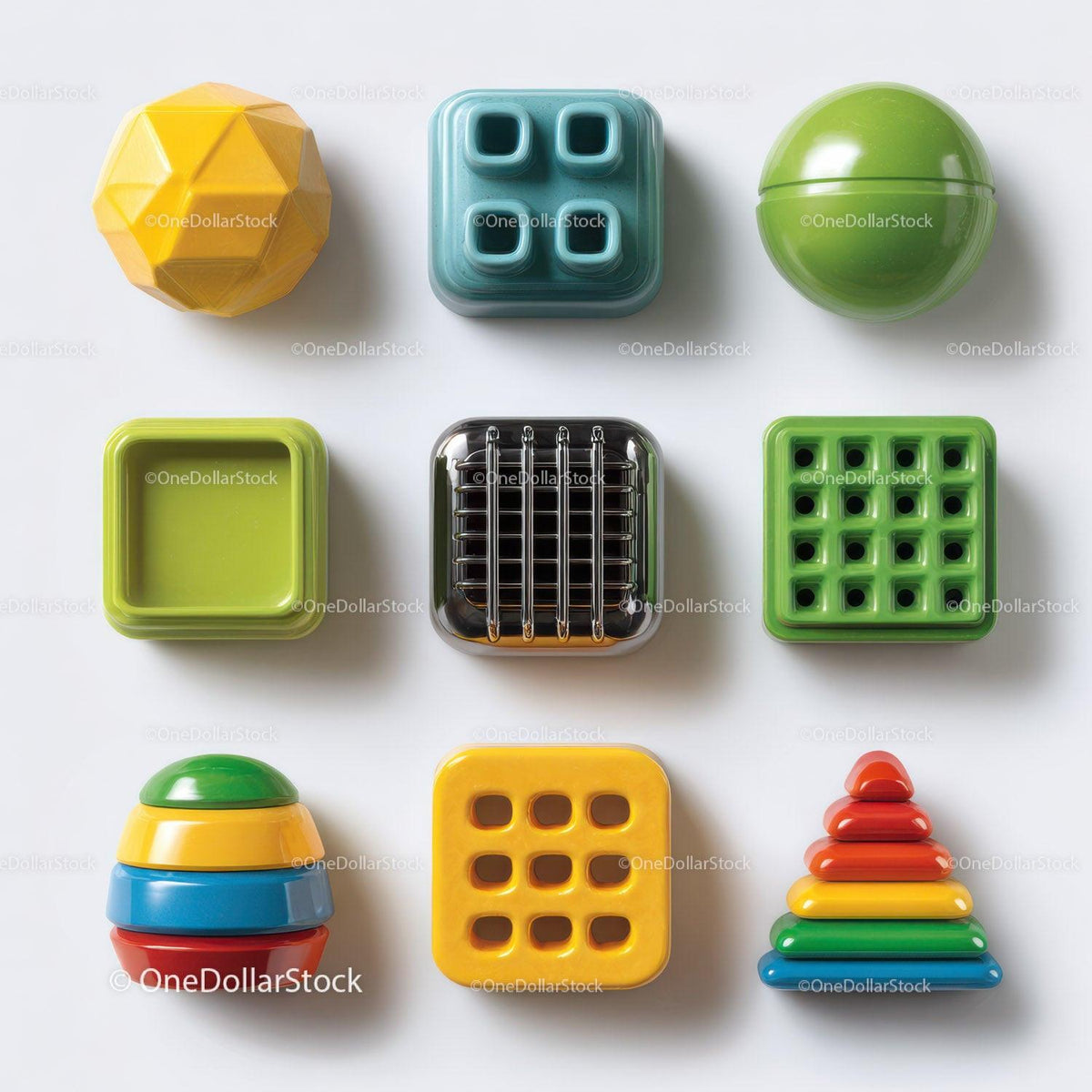 Set of Wooden Geometric Toys Including Rainbow and Shapes for Kids Stock Photo Bundle preview 40