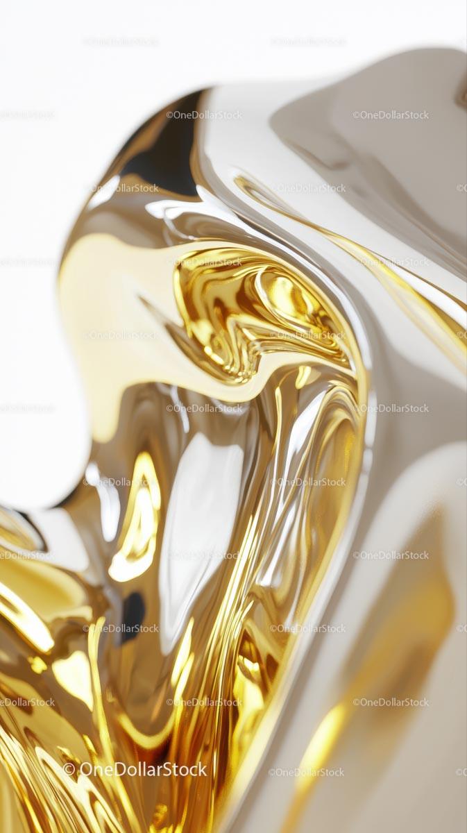 Abstract Gold and Silver Metallic Flow for Luxury and Modern Design