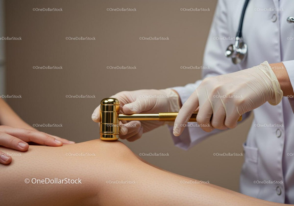 Chiropractic Adjustment with Golden Gavel for Muscle and Pain Relief