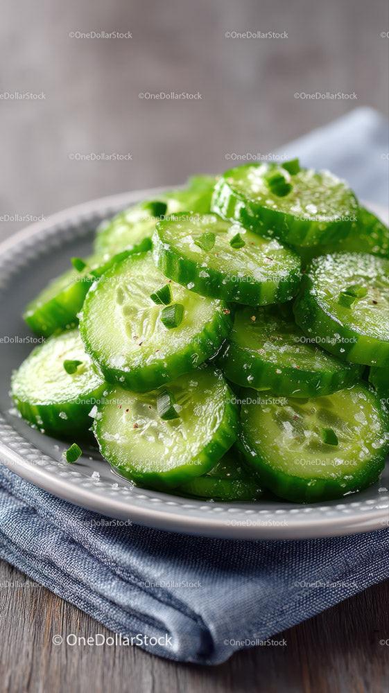 Fresh Cucumber Slices in a Bowl for Healthy Refreshing Snack Stock Photo Bundle preview 10