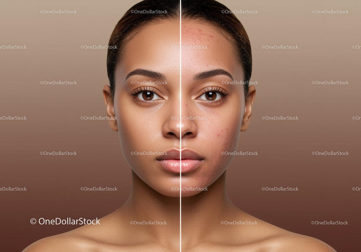 Before and After Acne Treatment Skin Transformation with Clear Complexion