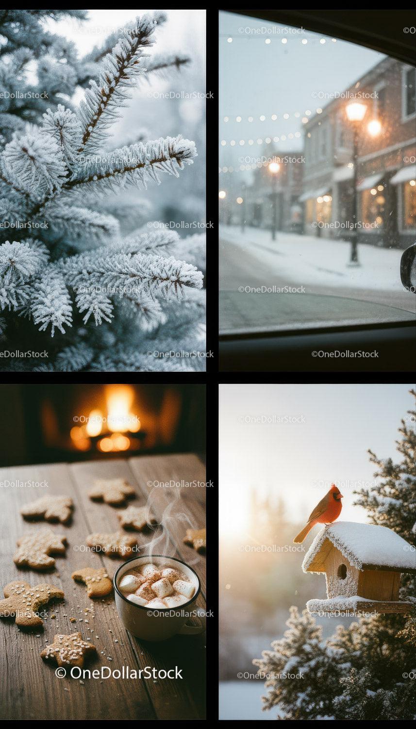 Cozy Winter Moments with Hot Cocoa and Snowy Nature