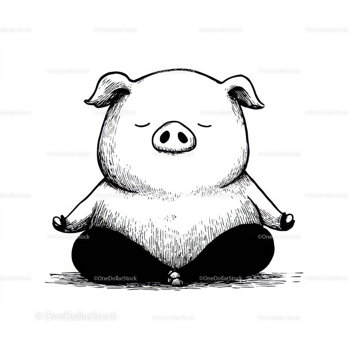 Black Pig Sculpture with Unique Textured Animal Art Stock Photo Bundle preview 13
