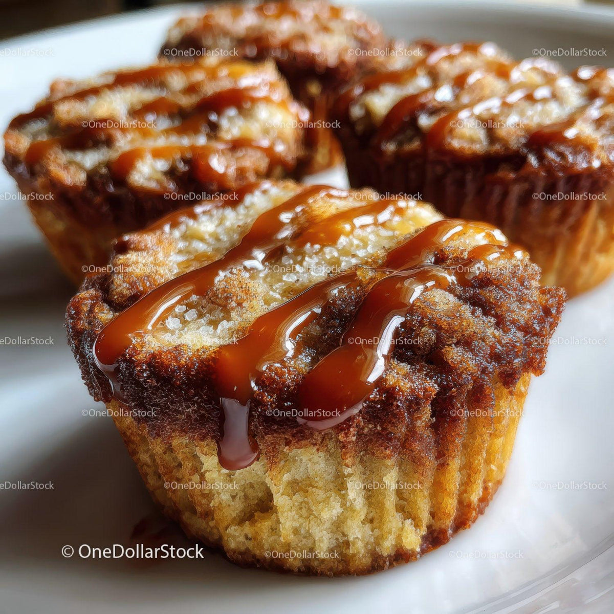 Moist Vanilla Sponge Cake with Chocolate and Caramel Sauce Stock Photo Bundle preview 5