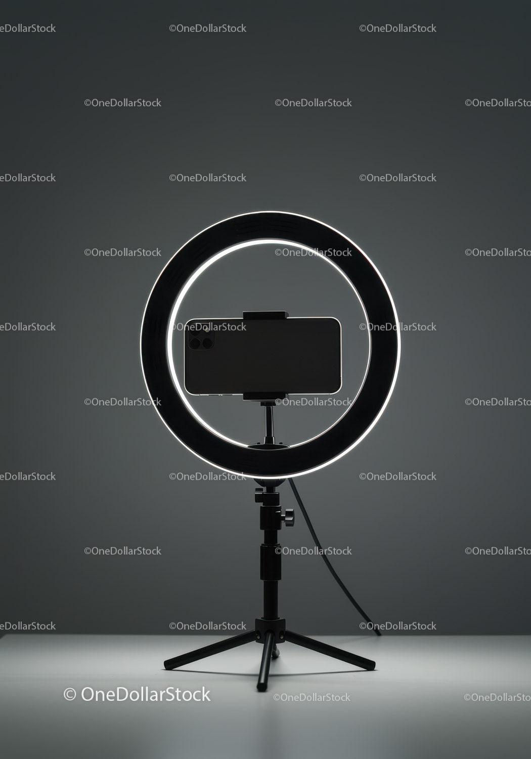 Professional Light Ring with Smartphone Tripod for Content Creation