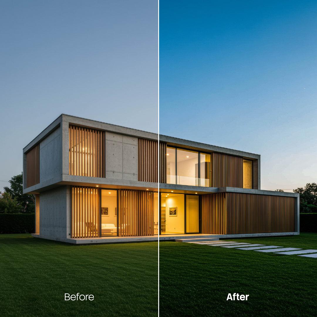 interior photography edit with Architecture Dark Lightroom presets