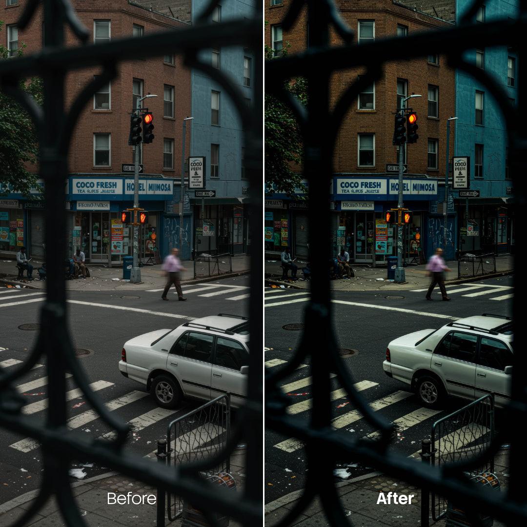 urban photography edit with Cinematic Streets Lightroom presets
