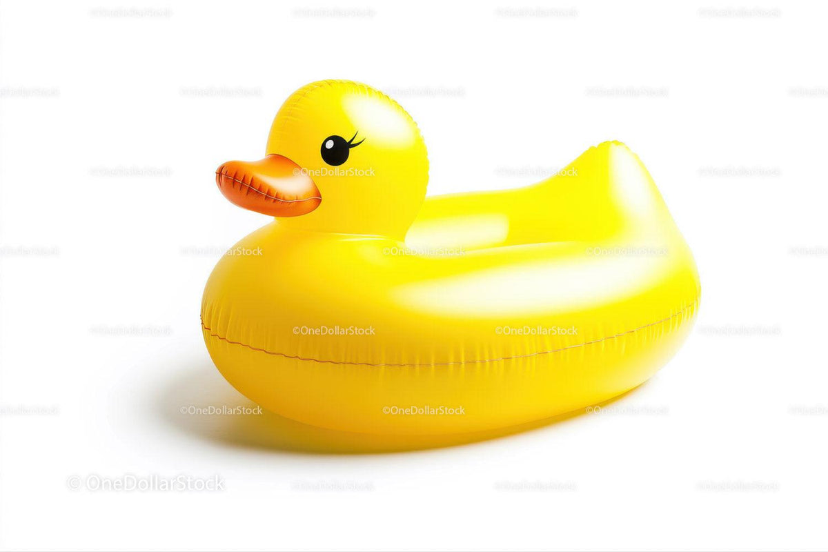 Yellow Rubber Duck in Floating Pool Toy for Summer Fun Stock Photo Bundle preview 8
