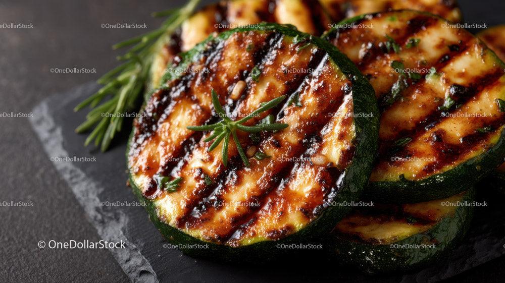 Grilled Zucchini Slices with Herbs for Healthy Summer Cooking Stock Photo Bundle preview 5
