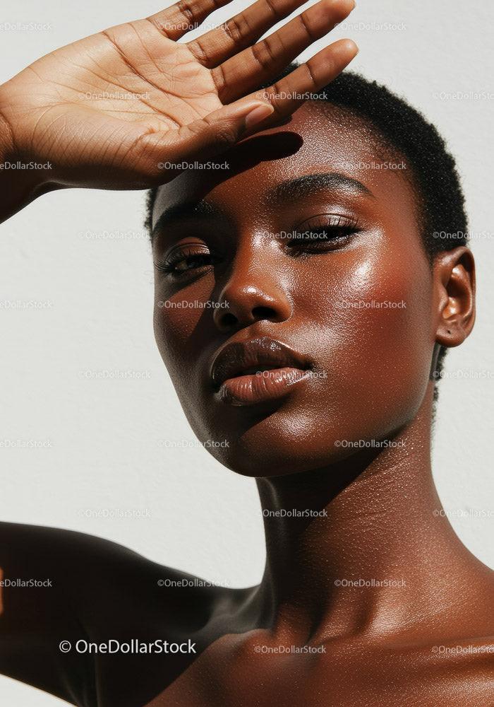 Close-Up Portrait of a Beautiful Woman with Radiant Skin Stock Photo Bundle preview 10