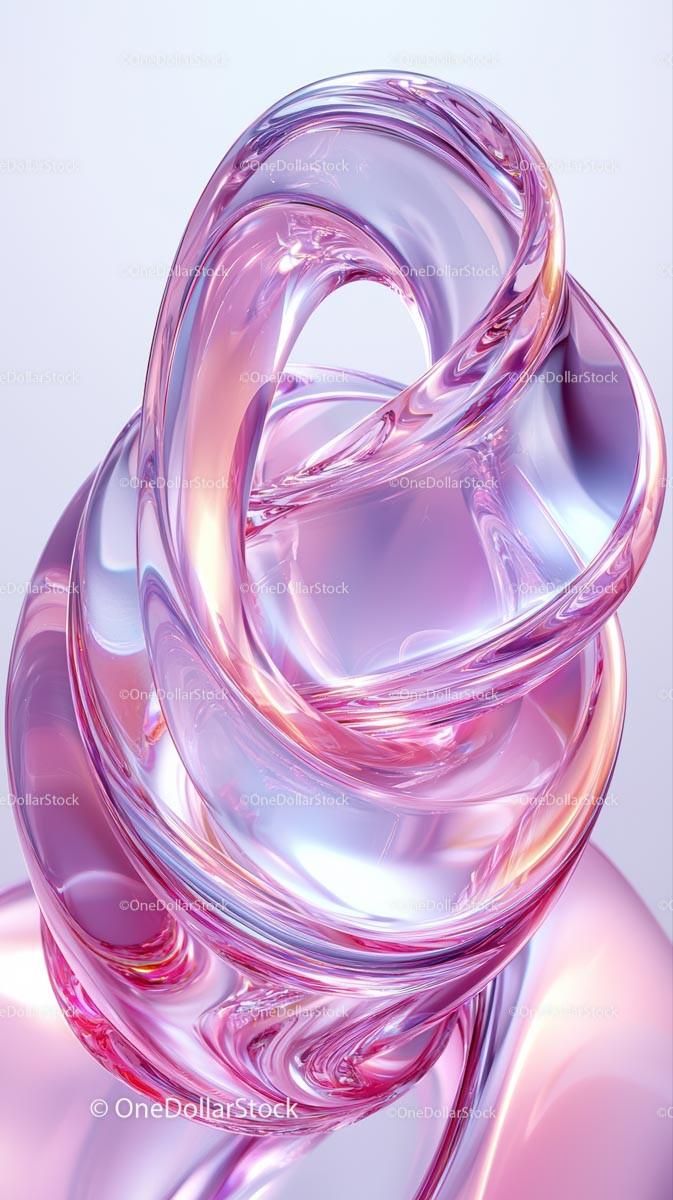 Elegant Pink and Purple Abstract Glass Sculpture for Modern Decor