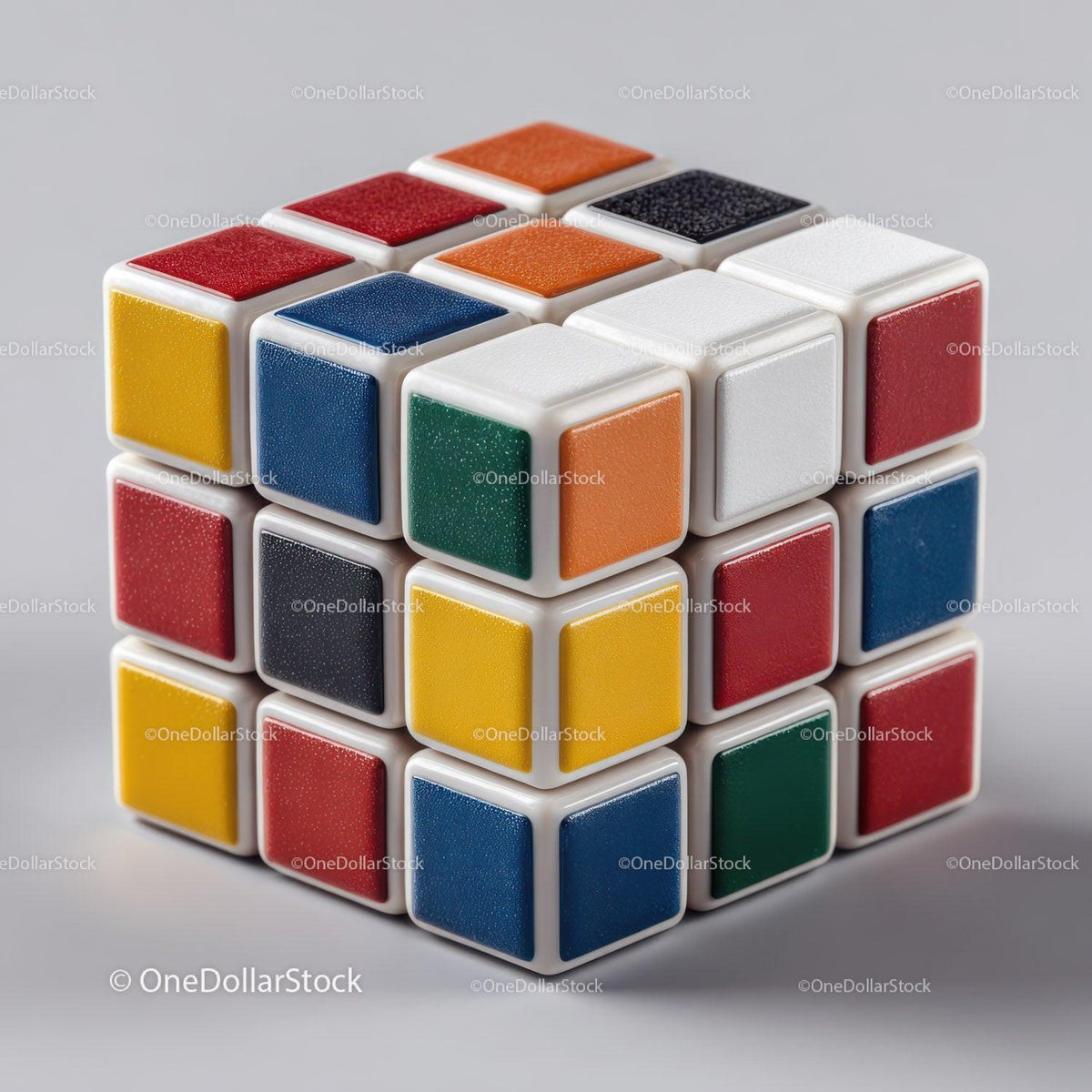 Colorful Rubik's Cube with White Background for Brain Teasers Stock Photo Bundle preview 63