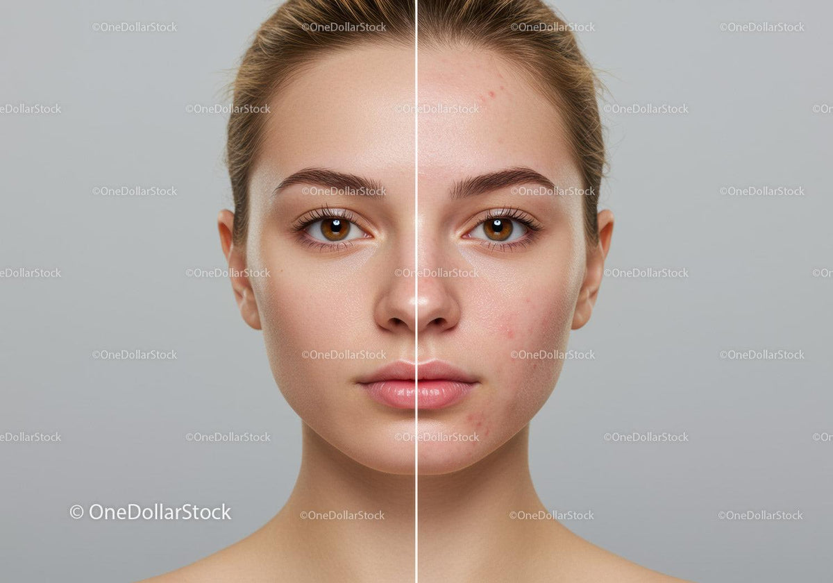 Young Woman with Clear Skin and Acne-prone Skin