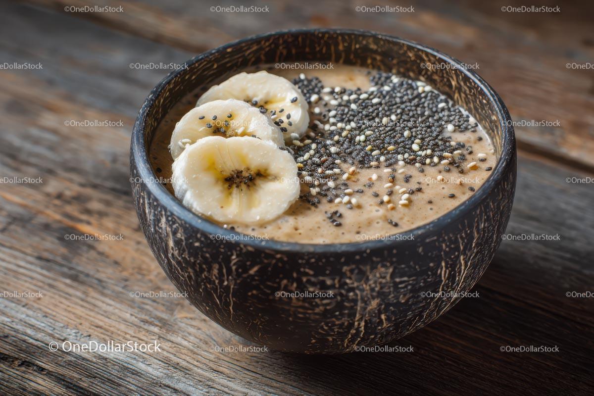 Delicious Acai Bowl with Fresh Fruits and Chia Seeds Stock Photo Bundle preview 5