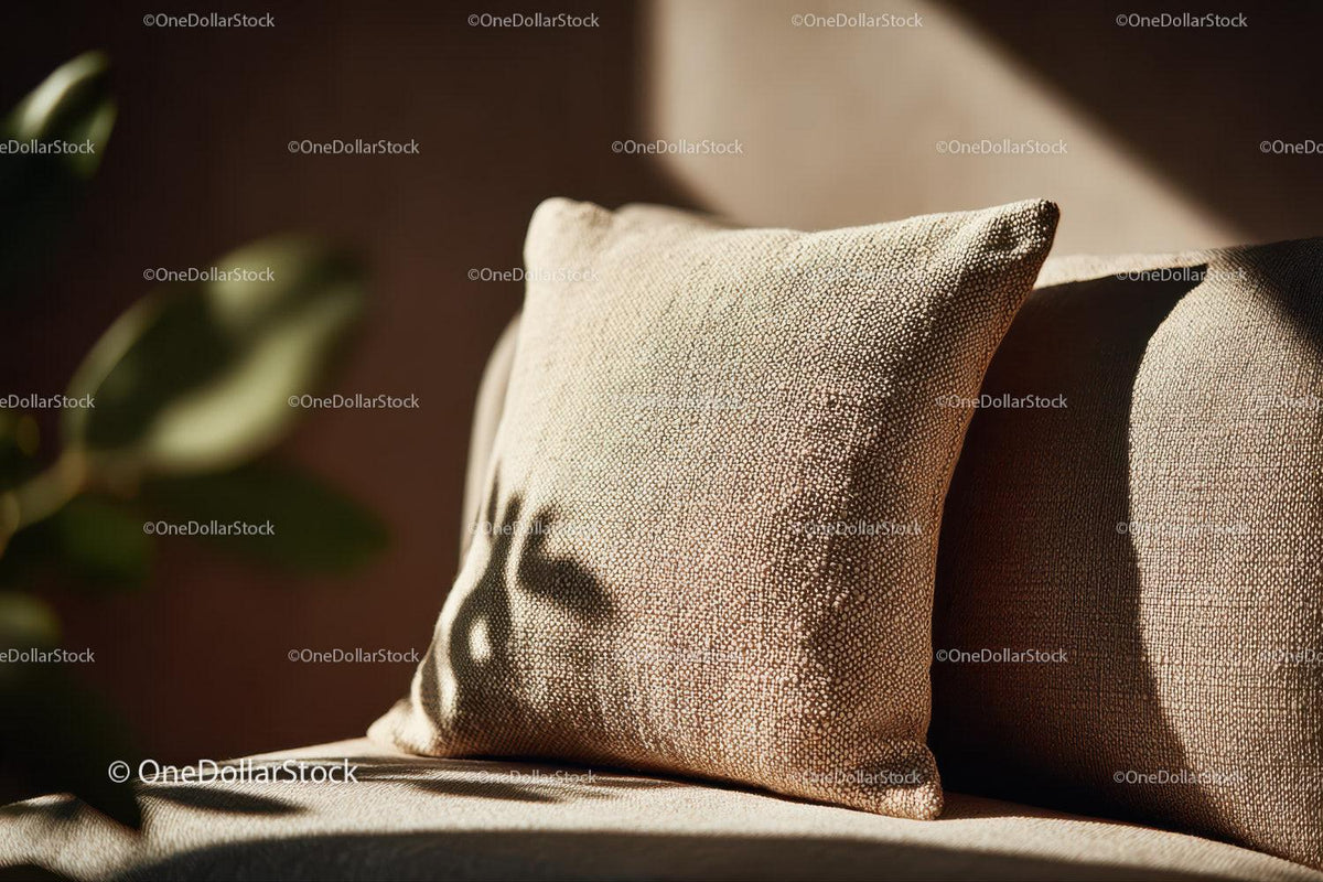 Elegant Beige Cushions in Cozy Living Room with Natural Light