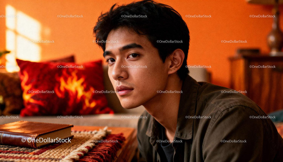 Thoughtful young man resting in cozy living room